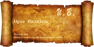 Ugor Balbina névjegykártya